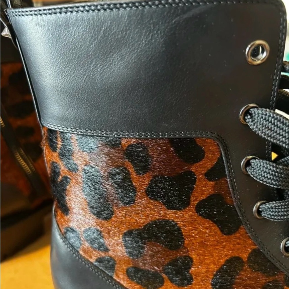 Christian Louboutin Black and Brown Spiked Boots - Picture 6 of 11